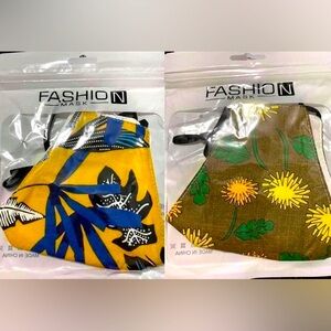 2 New 3 Layer Face Masks Washable - Reusable - Adjustable